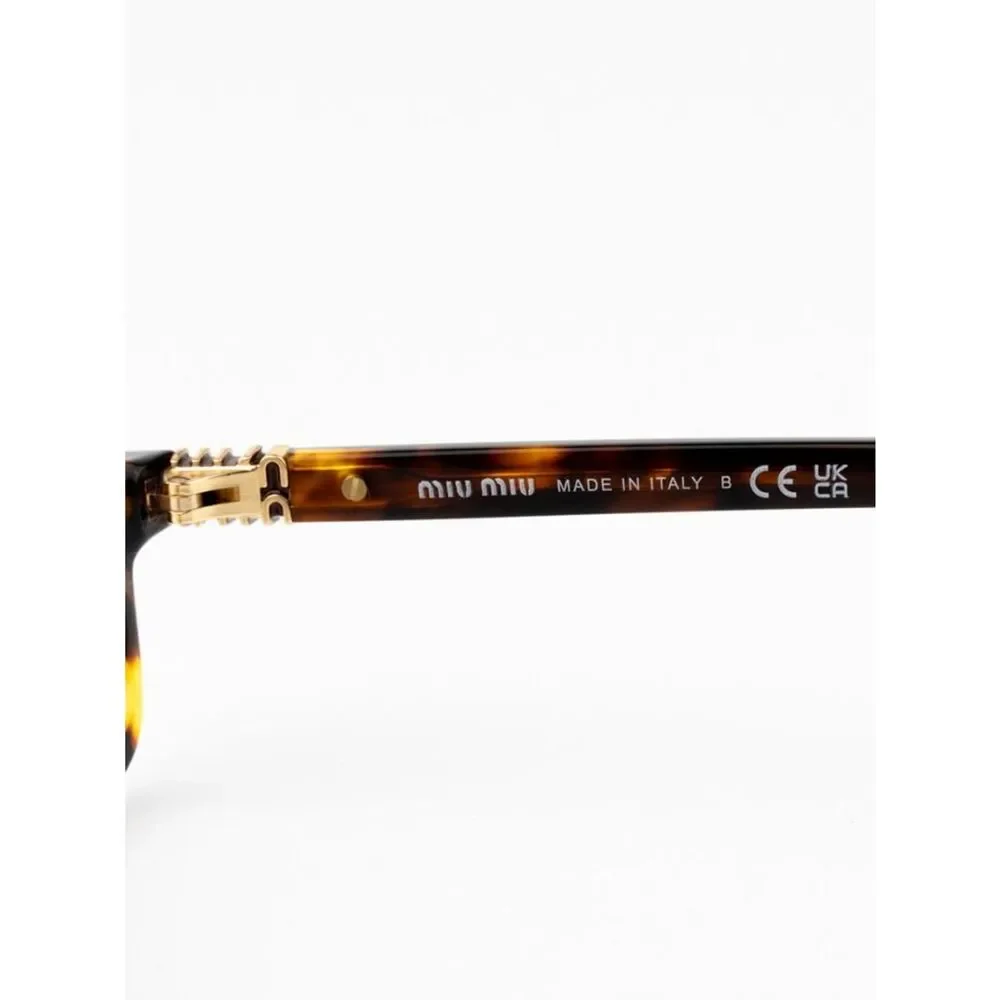 NEW Miu Miu MU11ZS 14L08N REGARD Havana Honey Rectangle Unisex Sunglasses NEW Miu Miu MU11ZS 14L08N REGARD Havana Honey Rectangle  main image 3